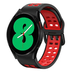 สายรัดนาฬิกาซิลิโคนสองสีระบายอากาศขนาด 20 มม. สำหรับ Samsung Galaxy Watch 4 ขนาด 44 มม., สำหรับ Samsung Galaxy Watch 4 Classic ขนาด 46 มม.