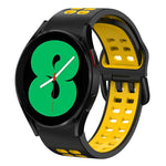 สายรัดนาฬิกาซิลิโคนสองสีระบายอากาศขนาด 20 มม. สำหรับ Samsung Galaxy Watch 4 ขนาด 44 มม., สำหรับ Samsung Galaxy Watch 4 Classic ขนาด 46 มม.