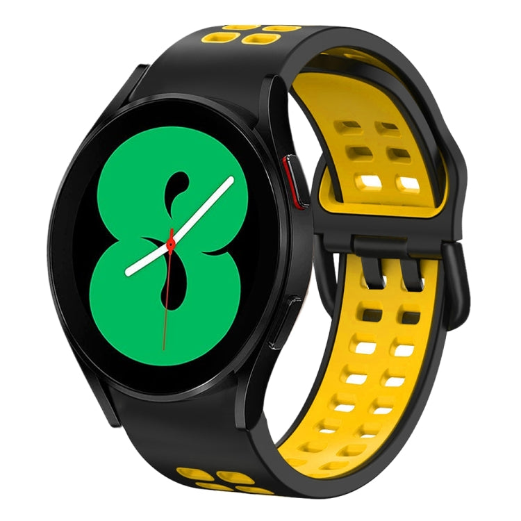 สายรัดนาฬิกาซิลิโคนสองสีระบายอากาศขนาด 20 มม. สำหรับ Samsung Galaxy Watch 4 ขนาด 44 มม., สำหรับ Samsung Galaxy Watch 4 Classic ขนาด 46 มม.