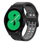 สายรัดนาฬิกาซิลิโคนสองสีระบายอากาศขนาด 20 มม. สำหรับ Samsung Galaxy Watch 4 ขนาด 44 มม., สำหรับ Samsung Galaxy Watch 4 Classic ขนาด 46 มม.