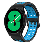 สายรัดนาฬิกาซิลิโคนสองสีระบายอากาศขนาด 20 มม. สำหรับ Samsung Galaxy Watch 4 ขนาด 44 มม., สำหรับ Samsung Galaxy Watch 4 Classic ขนาด 46 มม.