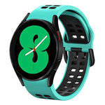 สายรัดนาฬิกาซิลิโคนสองสีระบายอากาศขนาด 20 มม. สำหรับ Samsung Galaxy Watch 4 ขนาด 44 มม., สำหรับ Samsung Galaxy Watch 4 Classic ขนาด 46 มม.