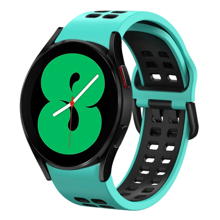 สายรัดนาฬิกาซิลิโคนสองสีระบายอากาศขนาด 20 มม. สำหรับ Samsung Galaxy Watch 4 ขนาด 44 มม., สำหรับ Samsung Galaxy Watch 4 Classic ขนาด 46 มม.