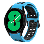 สายรัดนาฬิกาซิลิโคนสองสีระบายอากาศขนาด 20 มม. สำหรับ Samsung Galaxy Watch 4 ขนาด 44 มม., สำหรับ Samsung Galaxy Watch 4 Classic ขนาด 46 มม.