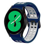 สายรัดนาฬิกาซิลิโคนสองสีระบายอากาศขนาด 20 มม. สำหรับ Samsung Galaxy Watch 4 ขนาด 44 มม., สำหรับ Samsung Galaxy Watch 4 Classic ขนาด 46 มม.
