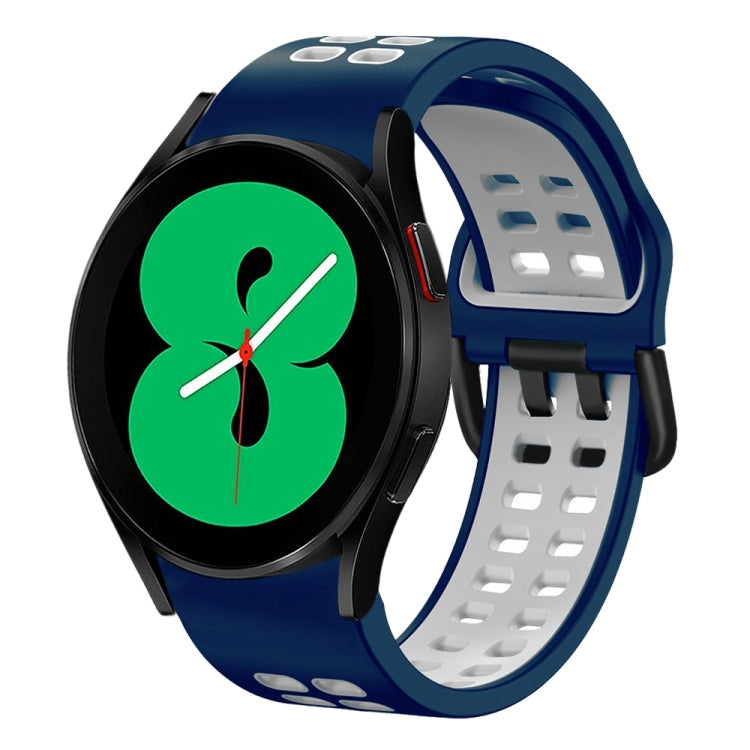 สายรัดนาฬิกาซิลิโคนสองสีระบายอากาศขนาด 20 มม. สำหรับ Samsung Galaxy Watch 4 ขนาด 44 มม., สำหรับ Samsung Galaxy Watch 4 Classic ขนาด 46 มม.
