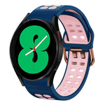 สายรัดนาฬิกาซิลิโคนสองสีระบายอากาศขนาด 20 มม. สำหรับ Samsung Galaxy Watch 4 ขนาด 44 มม., สำหรับ Samsung Galaxy Watch 4 Classic ขนาด 46 มม.