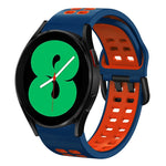 สายรัดนาฬิกาซิลิโคนสองสีระบายอากาศขนาด 20 มม. สำหรับ Samsung Galaxy Watch 4 ขนาด 44 มม., สำหรับ Samsung Galaxy Watch 4 Classic ขนาด 46 มม.