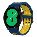 สายรัดนาฬิกาซิลิโคนสองสีระบายอากาศขนาด 20 มม. สำหรับ Samsung Galaxy Watch 4 ขนาด 44 มม., สำหรับ Samsung Galaxy Watch 4 Classic ขนาด 46 มม.