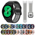 สายรัดนาฬิกาซิลิโคนสองสีระบายอากาศขนาด 20 มม. สำหรับ Samsung Galaxy Watch 4 ขนาด 44 มม., สำหรับ Samsung Galaxy Watch 4 Classic ขนาด 46 มม.