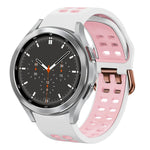 สายรัดนาฬิกาซิลิโคนสองสีระบายอากาศขนาด 20 มม. สำหรับ Samsung Galaxy Watch 4 ขนาด 44 มม., สำหรับ Samsung Galaxy Watch 4 Classic ขนาด 46 มม.