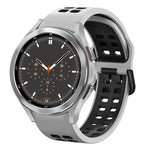 สายรัดนาฬิกาซิลิโคนสองสีระบายอากาศขนาด 20 มม. สำหรับ Samsung Galaxy Watch 4 ขนาด 44 มม., สำหรับ Samsung Galaxy Watch 4 Classic ขนาด 46 มม.
