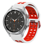 สายรัดนาฬิกาซิลิโคนสองสีระบายอากาศขนาด 20 มม. สำหรับ Samsung Galaxy Watch 4 ขนาด 44 มม., สำหรับ Samsung Galaxy Watch 4 Classic ขนาด 46 มม.
