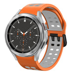 สายรัดนาฬิกาซิลิโคนสองสีระบายอากาศขนาด 20 มม. สำหรับ Samsung Galaxy Watch 4 ขนาด 44 มม., สำหรับ Samsung Galaxy Watch 4 Classic ขนาด 46 มม.