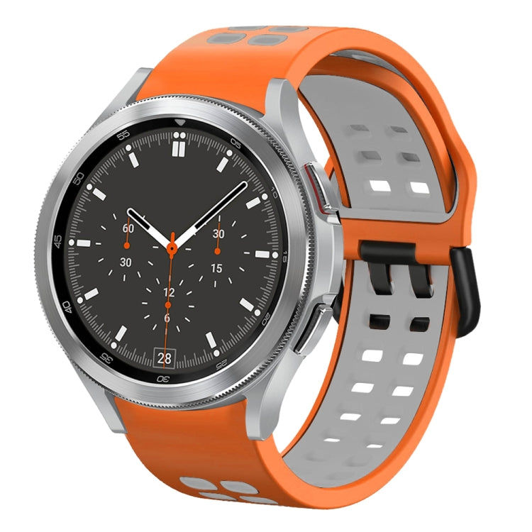 สายรัดนาฬิกาซิลิโคนสองสีระบายอากาศขนาด 20 มม. สำหรับ Samsung Galaxy Watch 4 ขนาด 44 มม., สำหรับ Samsung Galaxy Watch 4 Classic ขนาด 46 มม.