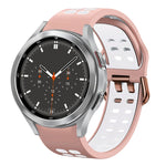 สายรัดนาฬิกาซิลิโคนสองสีระบายอากาศขนาด 20 มม. สำหรับ Samsung Galaxy Watch 4 ขนาด 44 มม., สำหรับ Samsung Galaxy Watch 4 Classic ขนาด 46 มม.