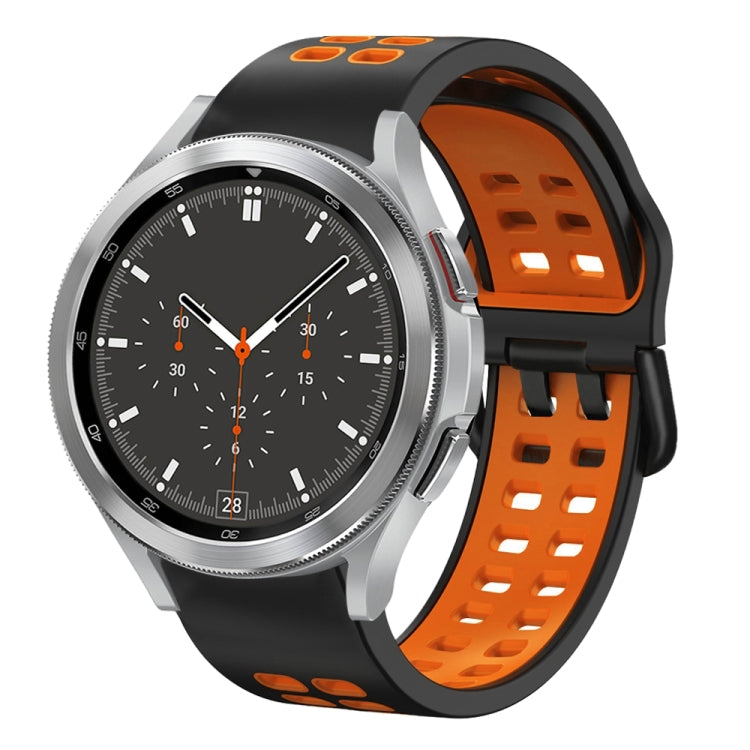 สายรัดนาฬิกาซิลิโคนสองสีระบายอากาศขนาด 20 มม. สำหรับ Samsung Galaxy Watch 4 ขนาด 44 มม., สำหรับ Samsung Galaxy Watch 4 Classic ขนาด 46 มม.