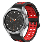สายรัดนาฬิกาซิลิโคนสองสีระบายอากาศขนาด 20 มม. สำหรับ Samsung Galaxy Watch 4 ขนาด 44 มม., สำหรับ Samsung Galaxy Watch 4 Classic ขนาด 46 มม.