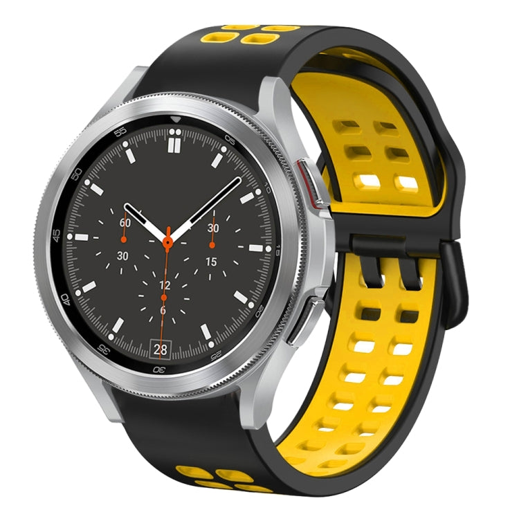 สายรัดนาฬิกาซิลิโคนสองสีระบายอากาศขนาด 20 มม. สำหรับ Samsung Galaxy Watch 4 ขนาด 44 มม., สำหรับ Samsung Galaxy Watch 4 Classic ขนาด 46 มม.
