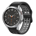 สายรัดนาฬิกาซิลิโคนสองสีระบายอากาศขนาด 20 มม. สำหรับ Samsung Galaxy Watch 4 ขนาด 44 มม., สำหรับ Samsung Galaxy Watch 4 Classic ขนาด 46 มม.