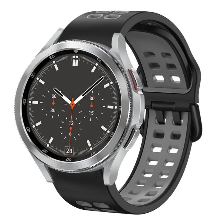 สายรัดนาฬิกาซิลิโคนสองสีระบายอากาศขนาด 20 มม. สำหรับ Samsung Galaxy Watch 4 ขนาด 44 มม., สำหรับ Samsung Galaxy Watch 4 Classic ขนาด 46 มม.