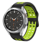 สายรัดนาฬิกาซิลิโคนสองสีระบายอากาศขนาด 20 มม. สำหรับ Samsung Galaxy Watch 4 ขนาด 44 มม., สำหรับ Samsung Galaxy Watch 4 Classic ขนาด 46 มม.