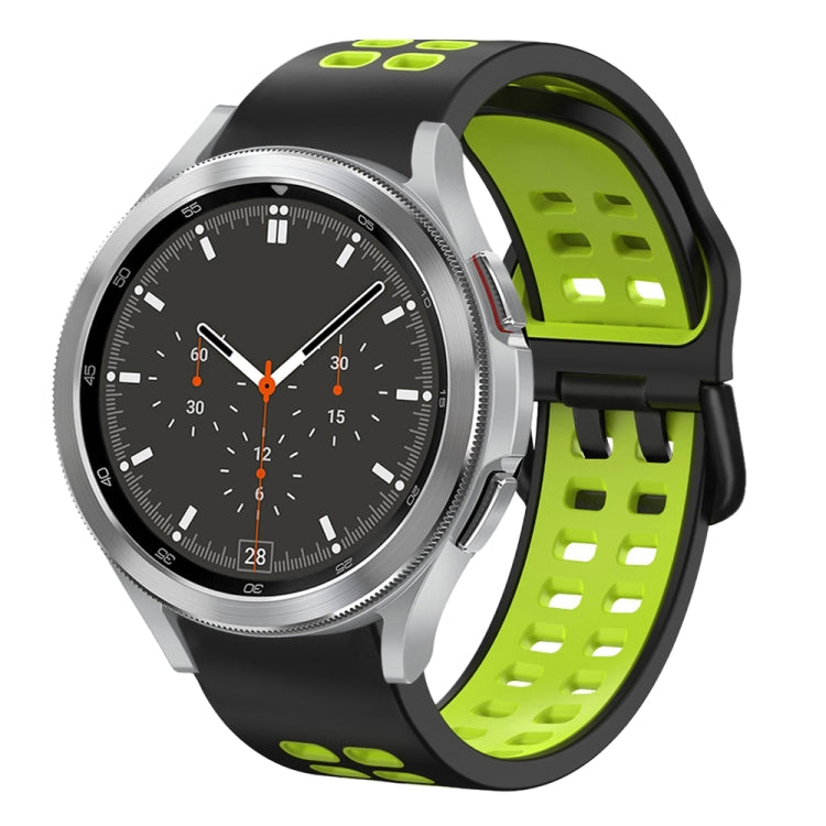 สายรัดนาฬิกาซิลิโคนสองสีระบายอากาศขนาด 20 มม. สำหรับ Samsung Galaxy Watch 4 ขนาด 44 มม., สำหรับ Samsung Galaxy Watch 4 Classic ขนาด 46 มม.