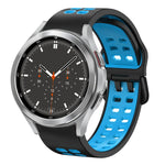 สายรัดนาฬิกาซิลิโคนสองสีระบายอากาศขนาด 20 มม. สำหรับ Samsung Galaxy Watch 4 ขนาด 44 มม., สำหรับ Samsung Galaxy Watch 4 Classic ขนาด 46 มม.