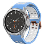 สายรัดนาฬิกาซิลิโคนสองสีระบายอากาศขนาด 20 มม. สำหรับ Samsung Galaxy Watch 4 ขนาด 44 มม., สำหรับ Samsung Galaxy Watch 4 Classic ขนาด 46 มม.
