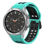สายรัดนาฬิกาซิลิโคนสองสีระบายอากาศขนาด 20 มม. สำหรับ Samsung Galaxy Watch 4 ขนาด 44 มม., สำหรับ Samsung Galaxy Watch 4 Classic ขนาด 46 มม.