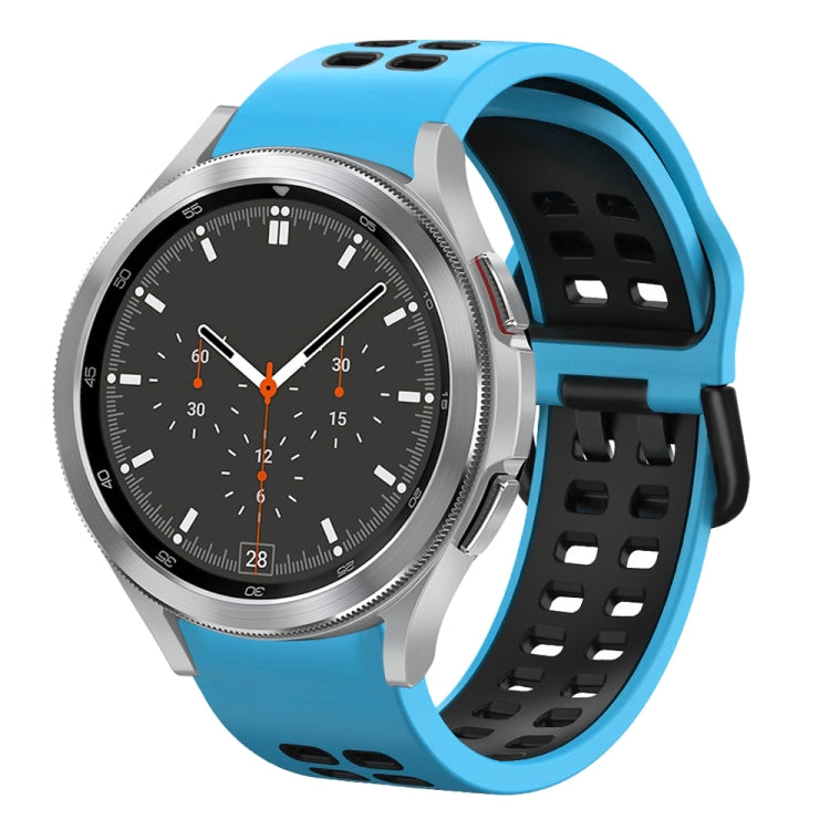 สายรัดนาฬิกาซิลิโคนสองสีระบายอากาศขนาด 20 มม. สำหรับ Samsung Galaxy Watch 4 ขนาด 44 มม., สำหรับ Samsung Galaxy Watch 4 Classic ขนาด 46 มม.