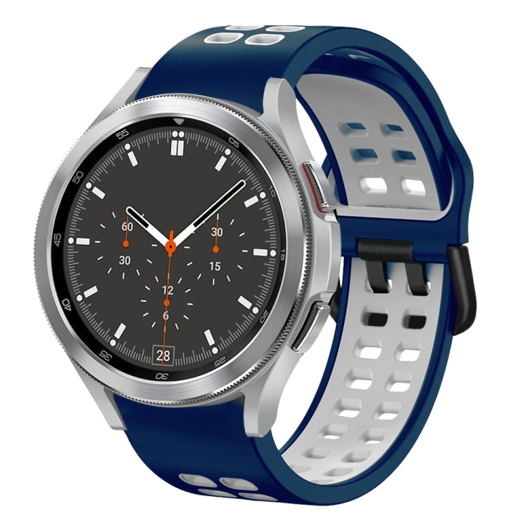 สายรัดนาฬิกาซิลิโคนสองสีระบายอากาศขนาด 20 มม. สำหรับ Samsung Galaxy Watch 4 ขนาด 44 มม., สำหรับ Samsung Galaxy Watch 4 Classic ขนาด 46 มม.