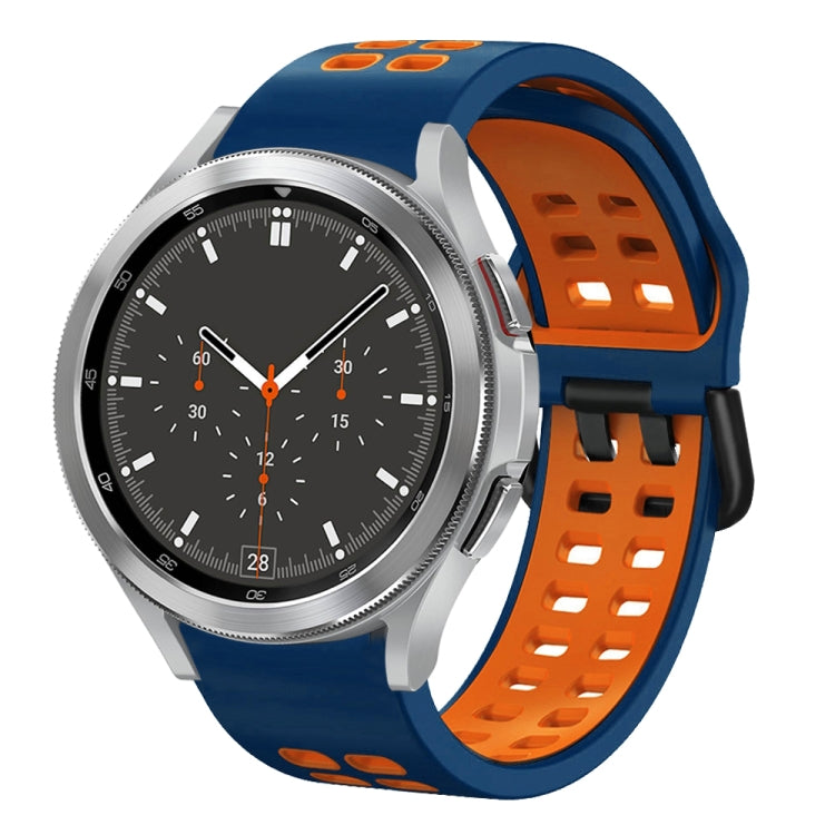 สายรัดนาฬิกาซิลิโคนสองสีระบายอากาศขนาด 20 มม. สำหรับ Samsung Galaxy Watch 4 ขนาด 44 มม., สำหรับ Samsung Galaxy Watch 4 Classic ขนาด 46 มม.