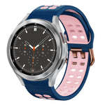สายรัดนาฬิกาซิลิโคนสองสีระบายอากาศขนาด 20 มม. สำหรับ Samsung Galaxy Watch 4 ขนาด 44 มม., สำหรับ Samsung Galaxy Watch 4 Classic ขนาด 46 มม.