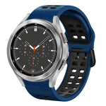 สายรัดนาฬิกาซิลิโคนสองสีระบายอากาศขนาด 20 มม. สำหรับ Samsung Galaxy Watch 4 ขนาด 44 มม., สำหรับ Samsung Galaxy Watch 4 Classic ขนาด 46 มม.