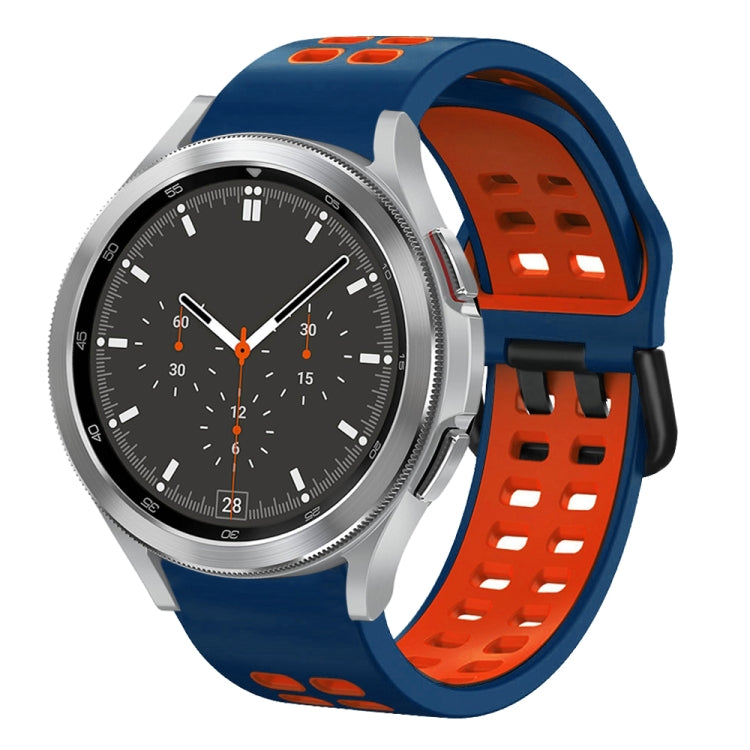 สายรัดนาฬิกาซิลิโคนสองสีระบายอากาศขนาด 20 มม. สำหรับ Samsung Galaxy Watch 4 ขนาด 44 มม., สำหรับ Samsung Galaxy Watch 4 Classic ขนาด 46 มม.