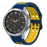 สายรัดนาฬิกาซิลิโคนสองสีระบายอากาศขนาด 20 มม. สำหรับ Samsung Galaxy Watch 4 ขนาด 44 มม., สำหรับ Samsung Galaxy Watch 4 Classic ขนาด 46 มม.