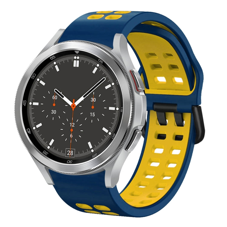 สายรัดนาฬิกาซิลิโคนสองสีระบายอากาศขนาด 20 มม. สำหรับ Samsung Galaxy Watch 4 ขนาด 44 มม., สำหรับ Samsung Galaxy Watch 4 Classic ขนาด 46 มม.