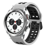 สายรัดนาฬิกาซิลิโคนระบายอากาศสองสี ขนาด 20 มม. สำหรับ Samsung Galaxy Watch 4 Classic ขนาด 42 มม. สำหรับ Galaxy Watch Active 2