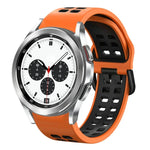 สายรัดนาฬิกาซิลิโคนระบายอากาศสองสี ขนาด 20 มม. สำหรับ Samsung Galaxy Watch 4 Classic ขนาด 42 มม. สำหรับ Galaxy Watch Active 2