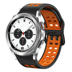 สายรัดนาฬิกาซิลิโคนระบายอากาศสองสี ขนาด 20 มม. สำหรับ Samsung Galaxy Watch 4 Classic ขนาด 42 มม. สำหรับ Galaxy Watch Active 2