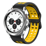 สายรัดนาฬิกาซิลิโคนระบายอากาศสองสี ขนาด 20 มม. สำหรับ Samsung Galaxy Watch 4 Classic ขนาด 42 มม. สำหรับ Galaxy Watch Active 2