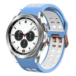 สายรัดนาฬิกาซิลิโคนระบายอากาศสองสี ขนาด 20 มม. สำหรับ Samsung Galaxy Watch 4 Classic ขนาด 42 มม. สำหรับ Galaxy Watch Active 2