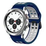 สายรัดนาฬิกาซิลิโคนระบายอากาศสองสี ขนาด 20 มม. สำหรับ Samsung Galaxy Watch 4 Classic ขนาด 42 มม. สำหรับ Galaxy Watch Active 2