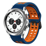 สายรัดนาฬิกาซิลิโคนระบายอากาศสองสี ขนาด 20 มม. สำหรับ Samsung Galaxy Watch 4 Classic ขนาด 42 มม. สำหรับ Galaxy Watch Active 2