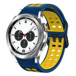สายรัดนาฬิกาซิลิโคนระบายอากาศสองสี ขนาด 20 มม. สำหรับ Samsung Galaxy Watch 4 Classic ขนาด 42 มม. สำหรับ Galaxy Watch Active 2