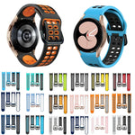 สายรัดนาฬิกาซิลิโคนระบายอากาศสองสี ขนาด 20 มม. สำหรับ Samsung Galaxy Watch 4 Classic ขนาด 42 มม. สำหรับ Galaxy Watch Active 2