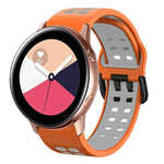 สายรัดนาฬิกาซิลิโคนระบายอากาศสองสี ขนาด 20 มม. สำหรับ Samsung Galaxy Watch 4 Classic ขนาด 42 มม. สำหรับ Galaxy Watch Active 2