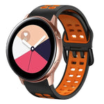 สายรัดนาฬิกาซิลิโคนระบายอากาศสองสี ขนาด 20 มม. สำหรับ Samsung Galaxy Watch 4 Classic ขนาด 42 มม. สำหรับ Galaxy Watch Active 2
