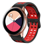 สายรัดนาฬิกาซิลิโคนระบายอากาศสองสี ขนาด 20 มม. สำหรับ Samsung Galaxy Watch 4 Classic ขนาด 42 มม. สำหรับ Galaxy Watch Active 2
